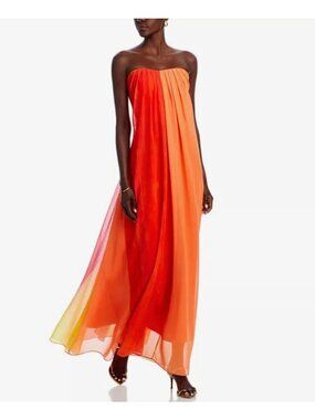 MILLY Sunset Stripe Strapless Maxi Dress